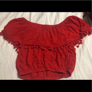 Fiesta Red Crop Top